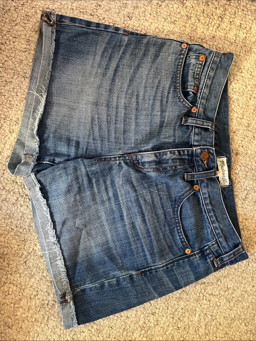 Madewell Distressed Denim Cutoff Shorts - Blue